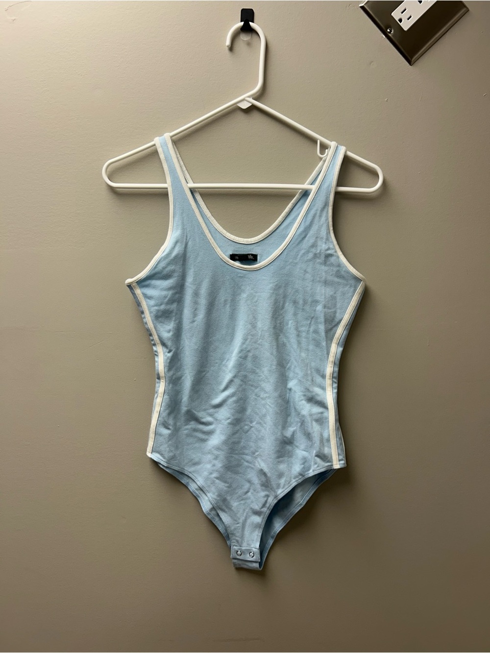 Wild Fable Women’s Light Blue w/ White Striped on the Side Bodysuit